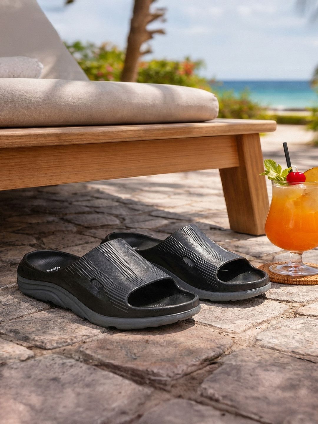 Yoho Men Twin Comfy- Waterproof- Lightweight & Anti Skid Slides for Everyday Use Slider