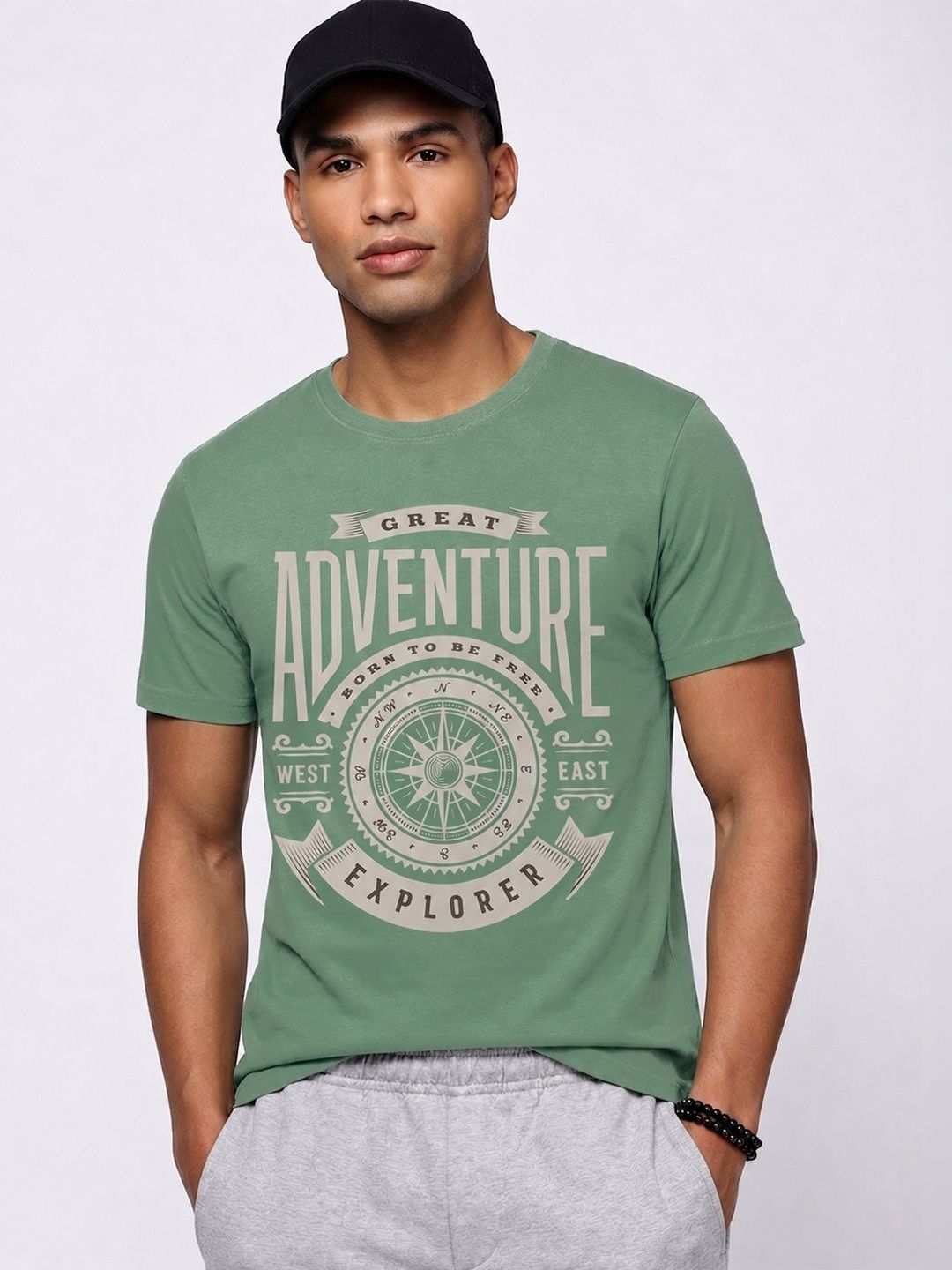 The Roadster Lifestyle Co Printed Cotton Round Neck Tshirts