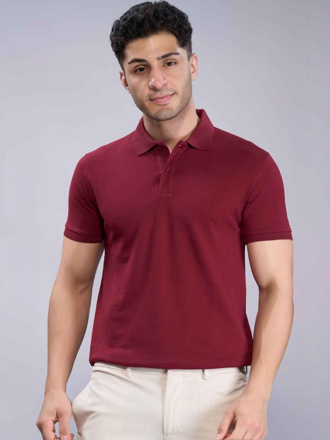 MAXZONE Men Polo Collar T-shirt