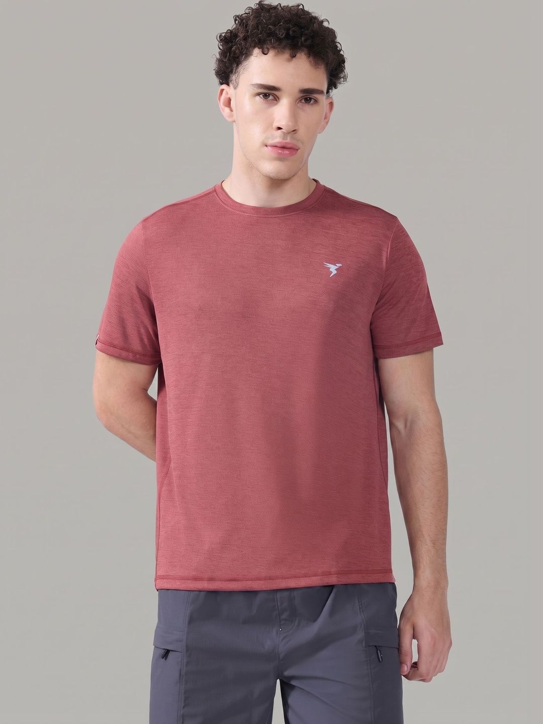 Technosport Men Brand Logo Slim Fit T-shirt