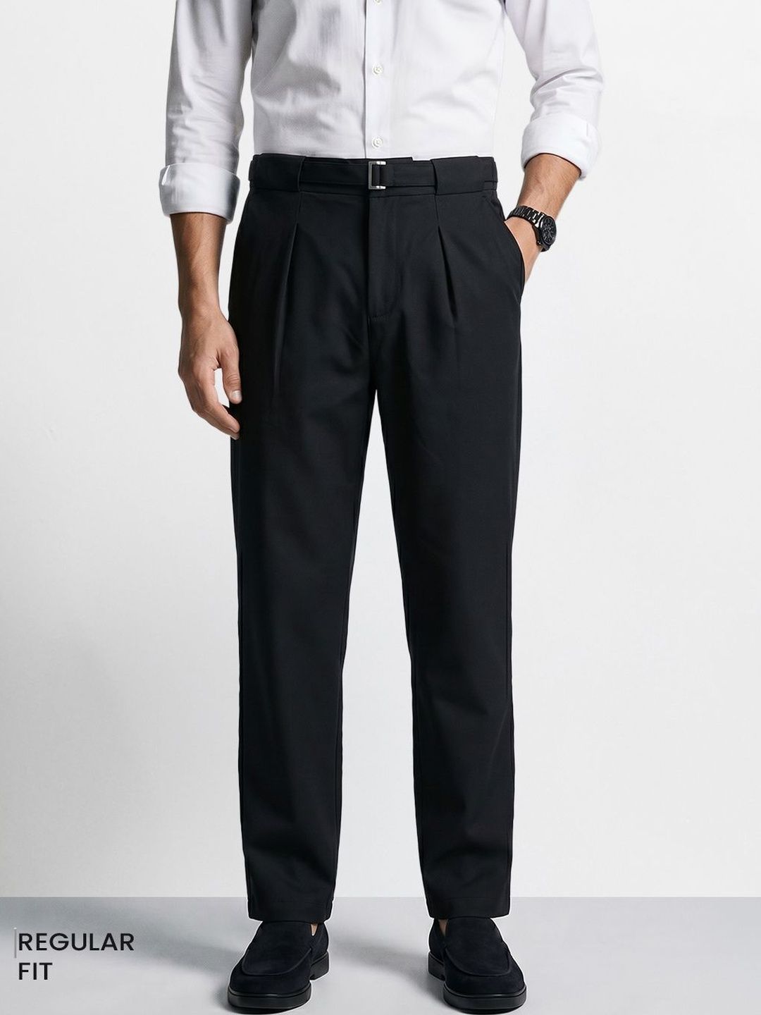 The Indian Garage Co Men Pleated Trousers
