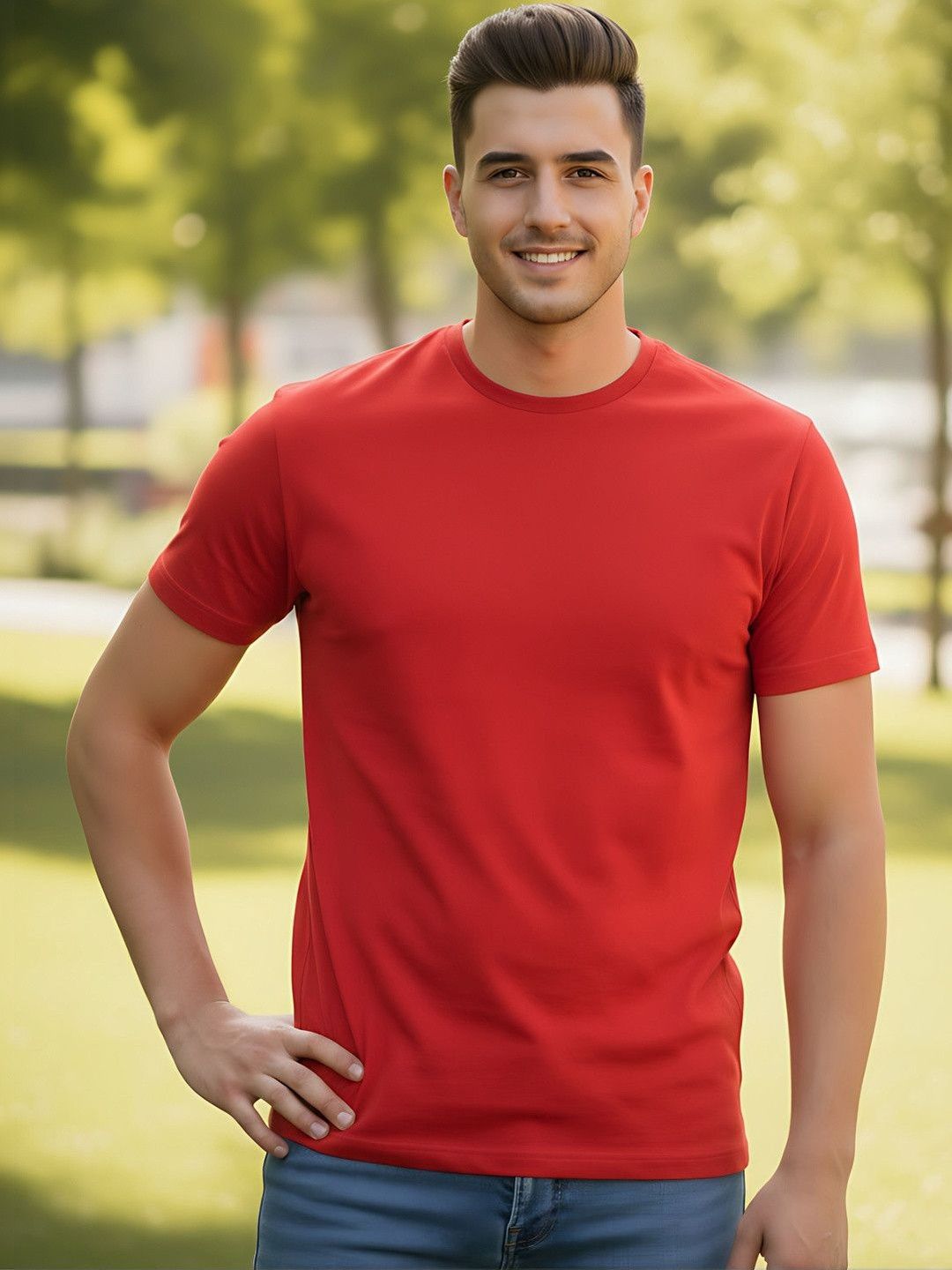 SYMBLANCE Men Typography Printed T-shirt