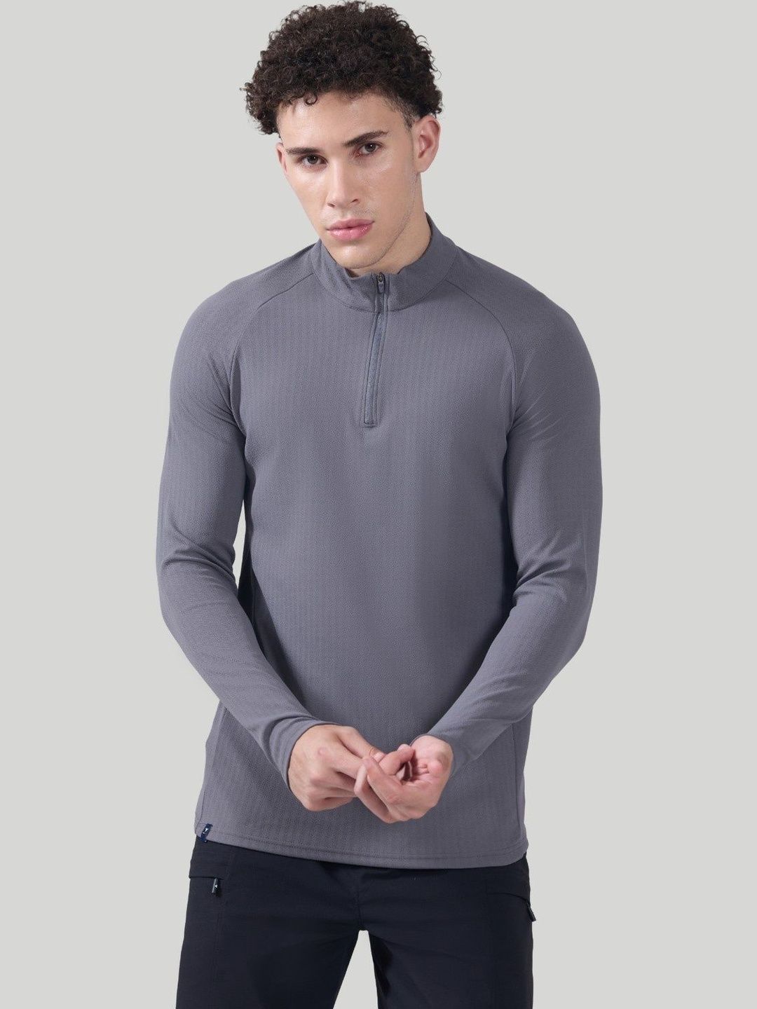 Technosport Men High Neck Slim Fit T-shirt