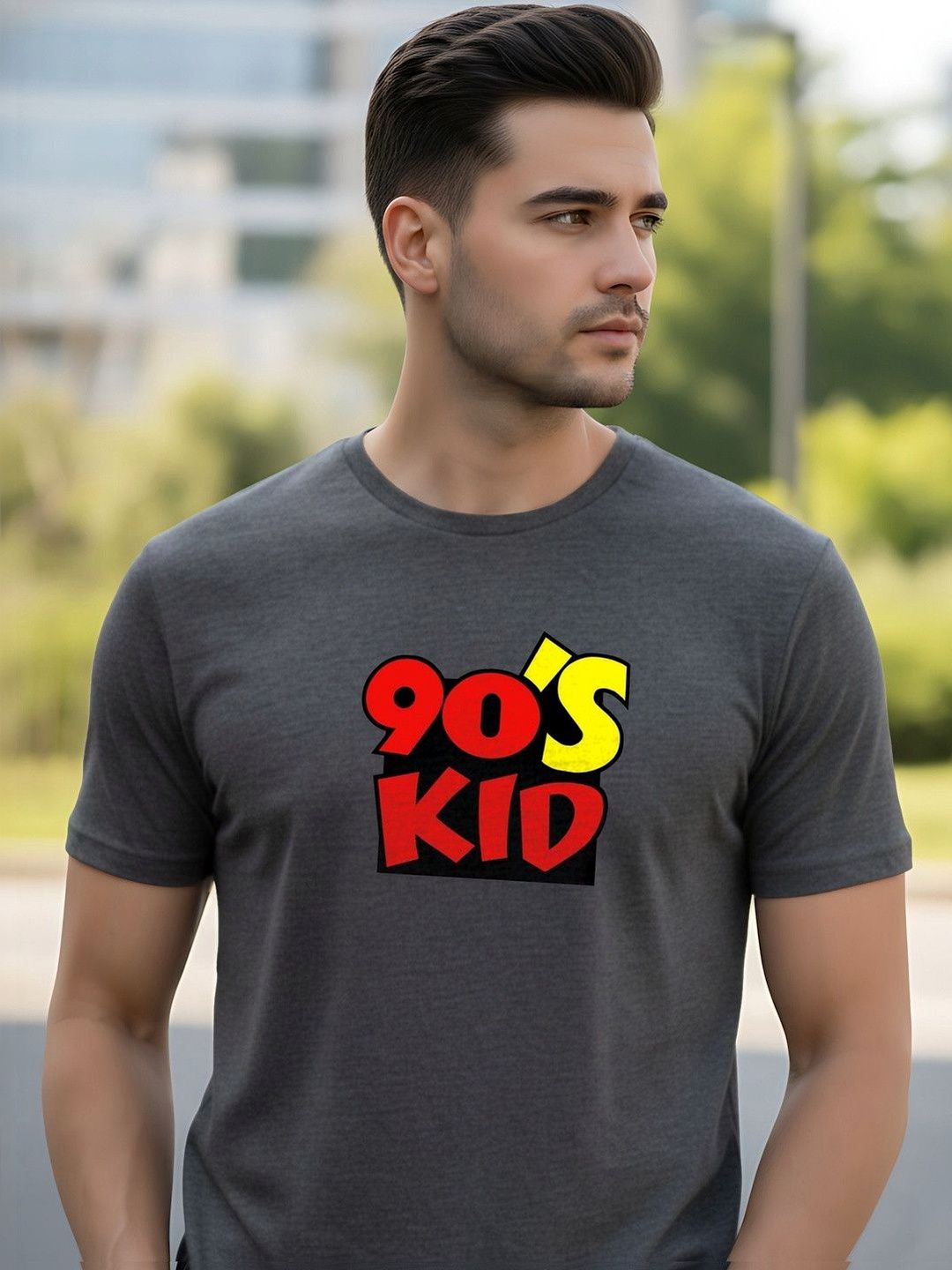 SYMBLANCE Men Typography Printed T-shirt
