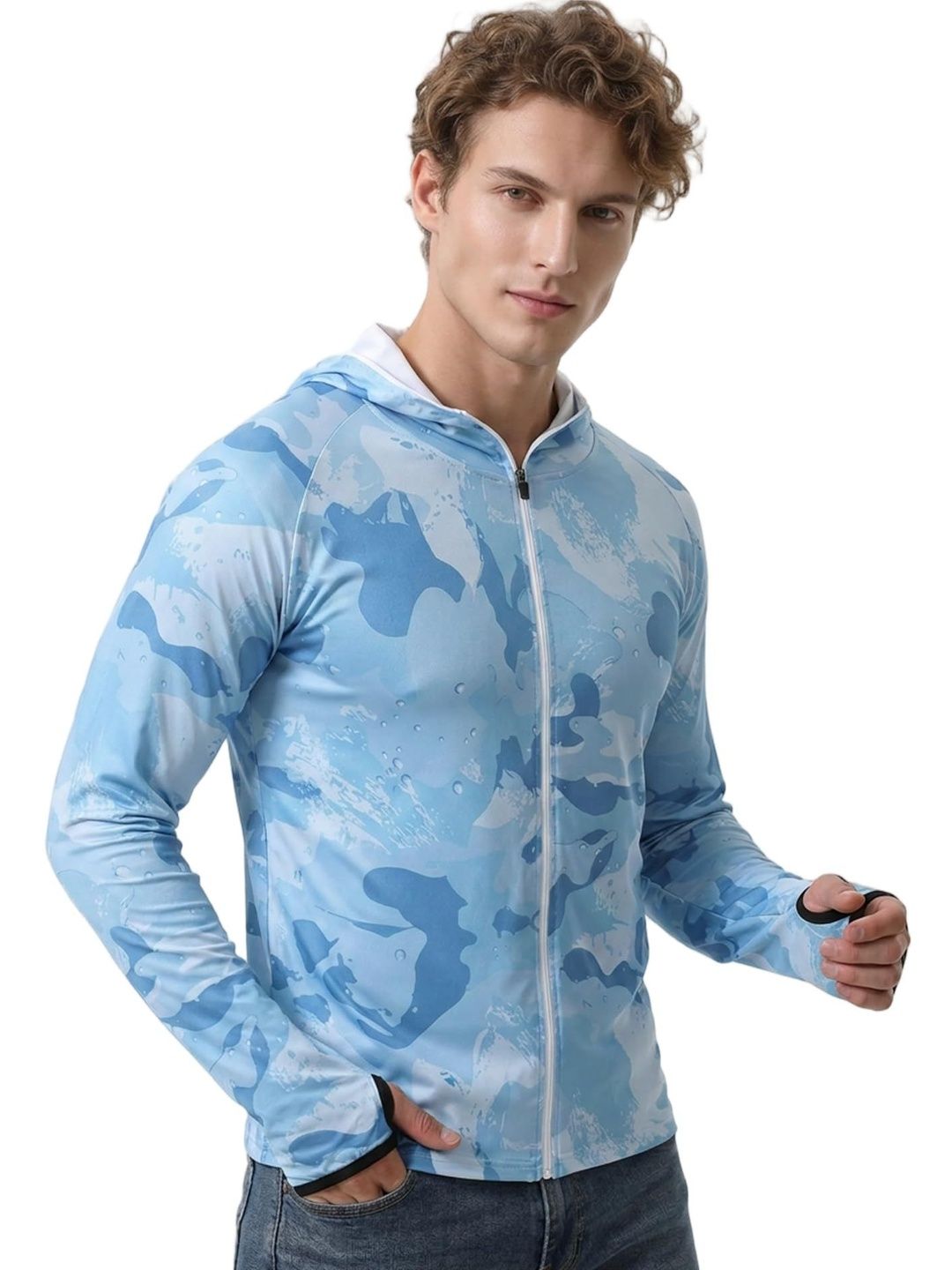 venzina Men Camouflage Lightweight Outdoor Sporty Jacket