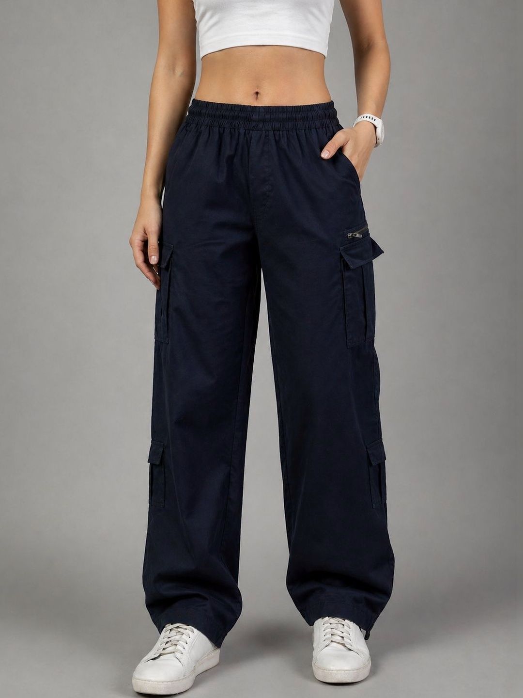 Buy Roadster Women Regular Fit Cargos - Track Pants for Women