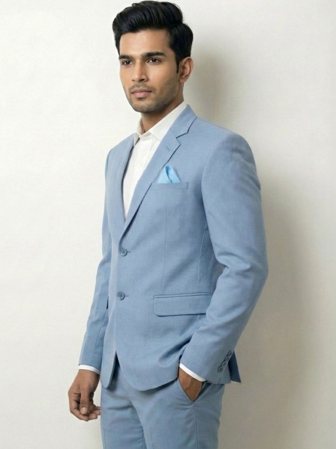 TRIANGLE Notched Lapel 2 Piece Blazer & Trousers Suits