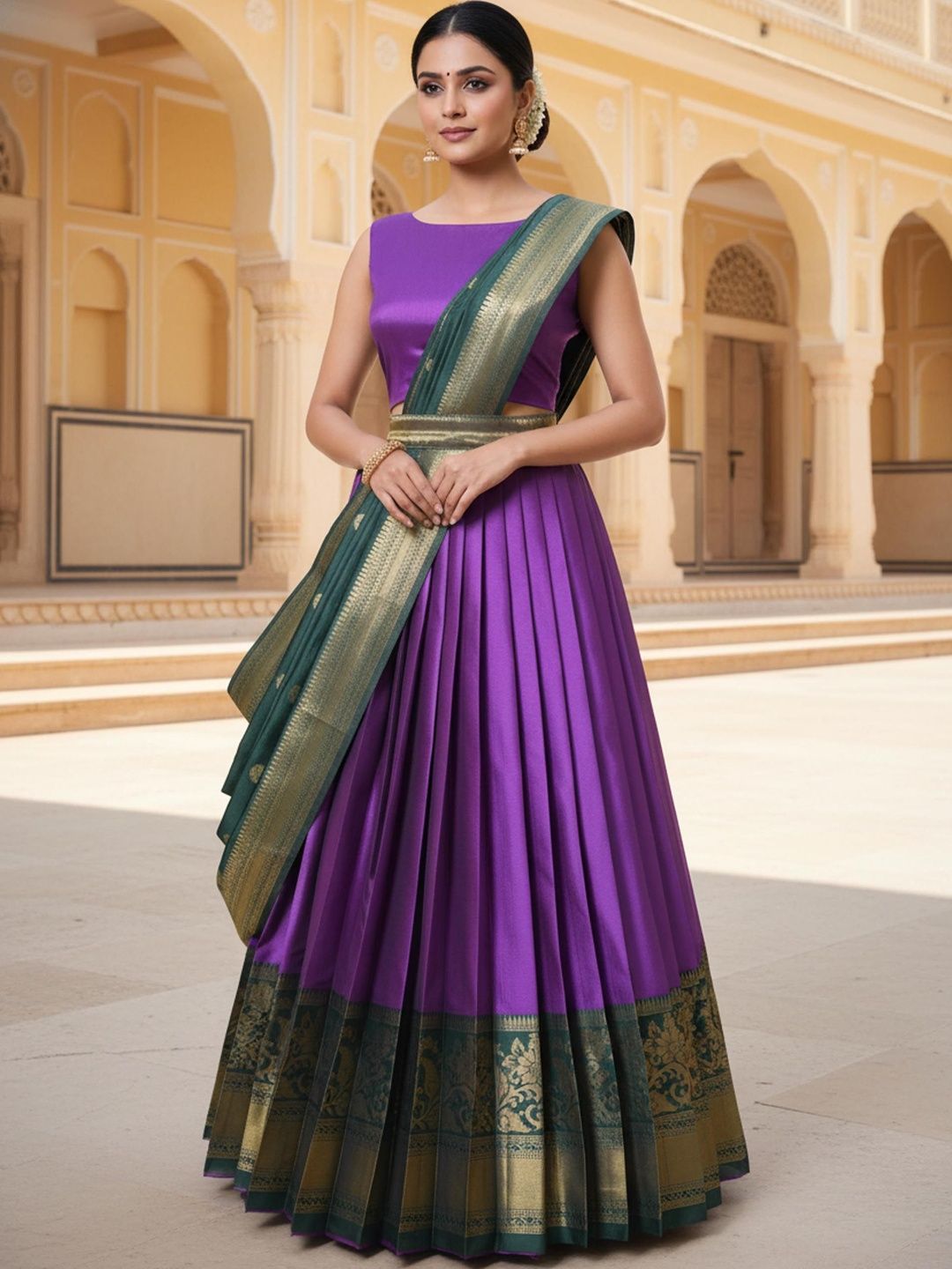 Mr Y Semi-Stitched Lehenga & Blouse With Dupatta