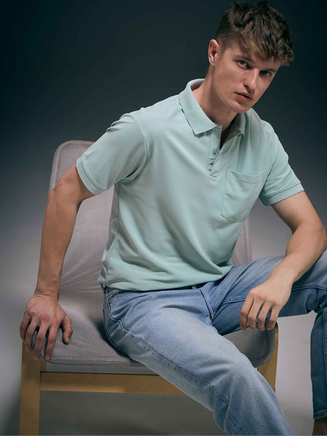 MAXZONE Men Polo Collar Pockets T-shirt