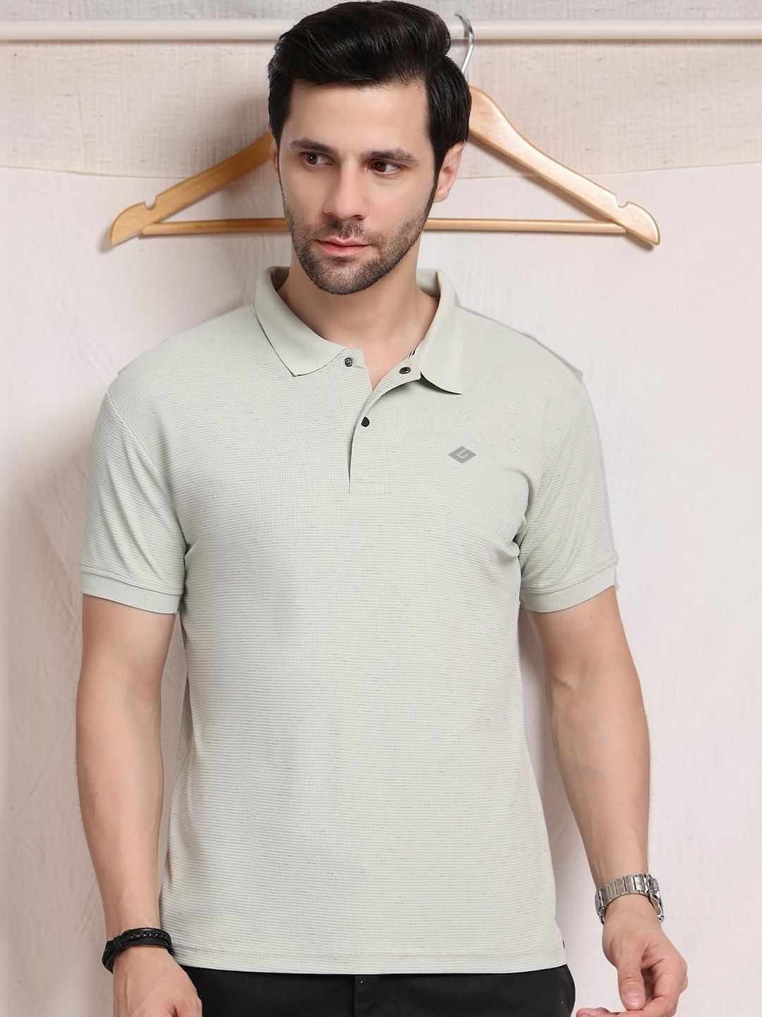 HERE&NOW Men Polo Collar T-shirt