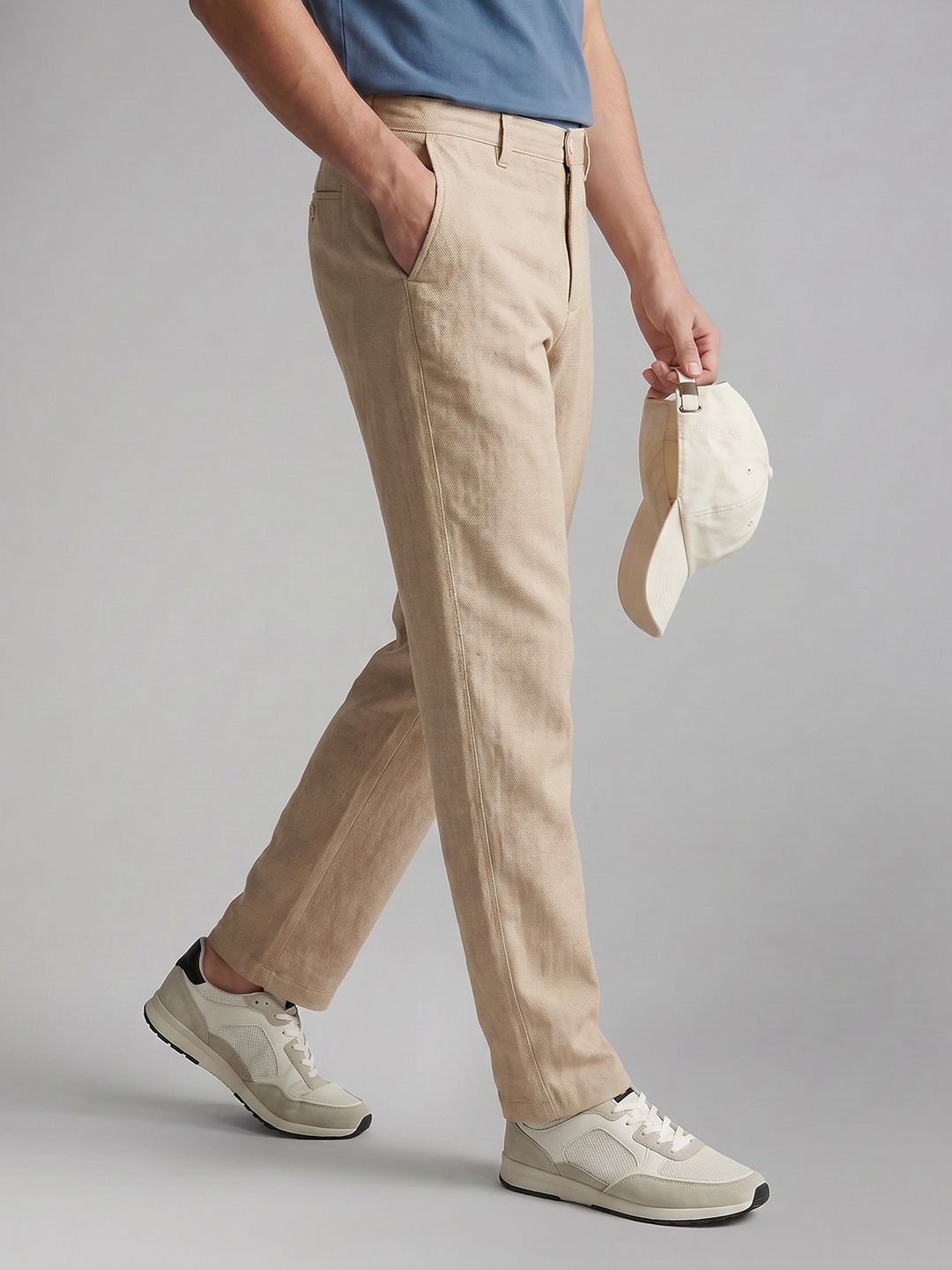 Louis Philippe Jeans Louis Philippe Jeans Men Easy Wash Pure Cotton Chinos Trousers