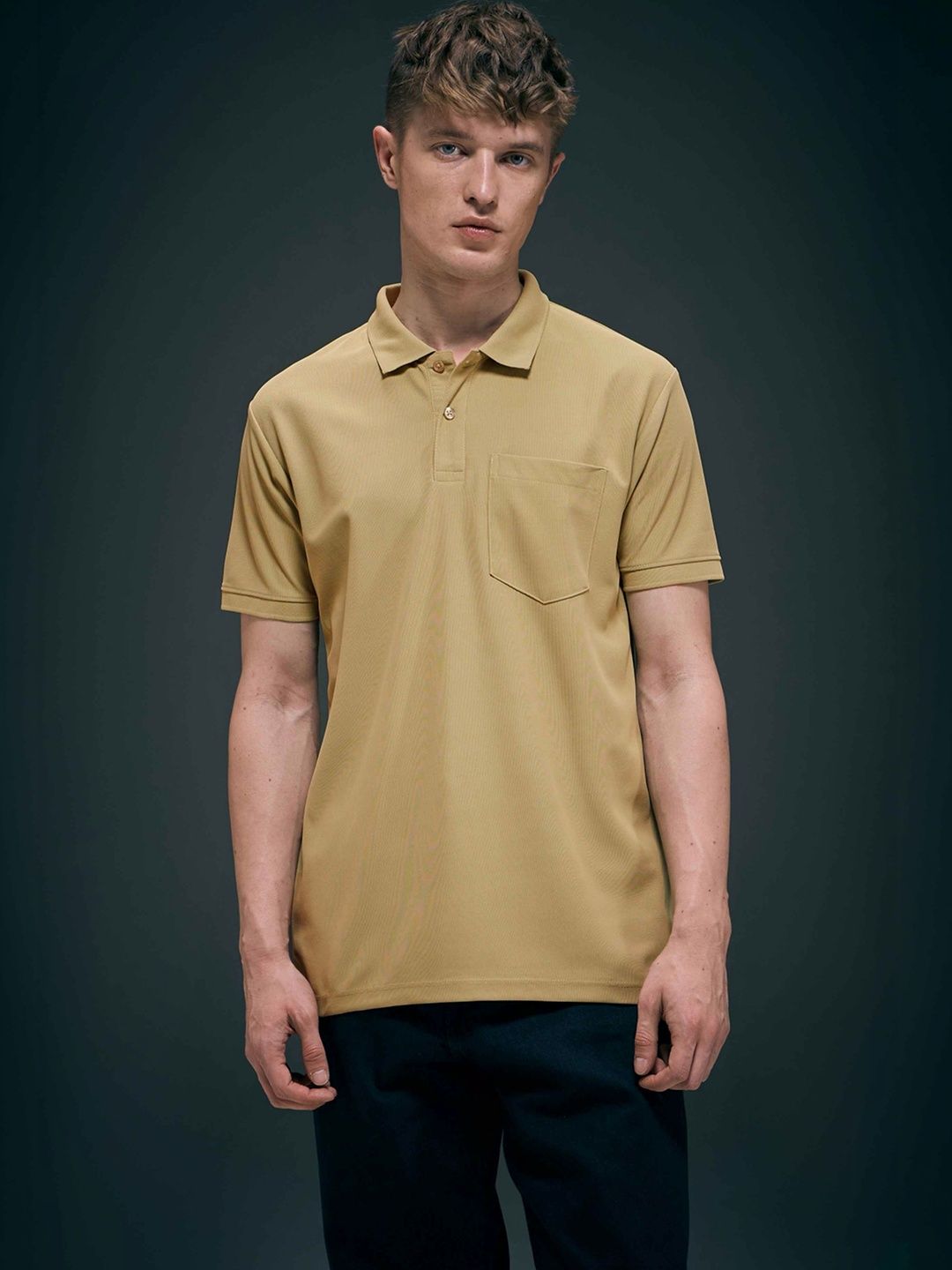 MAXZONE Men Polo Collar Pockets T-shirt