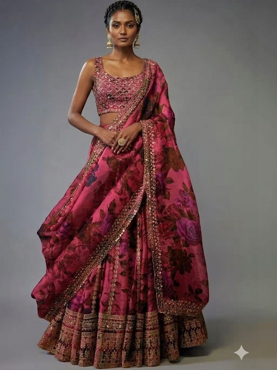 BAESD Embellished Sequinned Ready to Wear Lehenga & Blouse With Dupatta