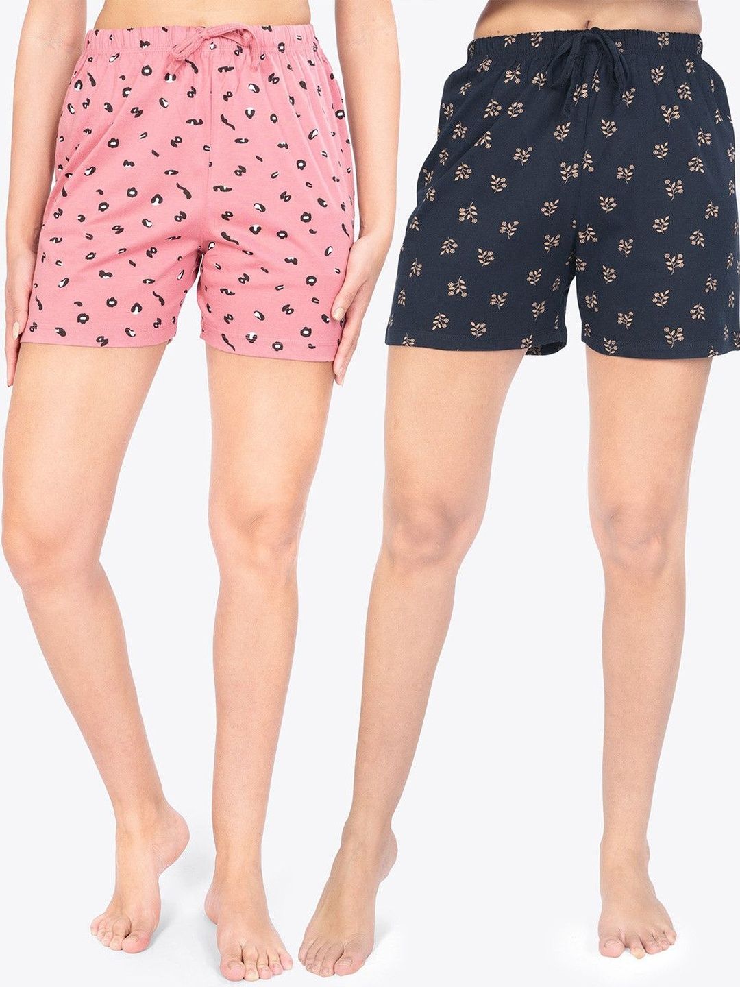 ariel Women Pack Of 2 Printed Cotton Lounge Shorts