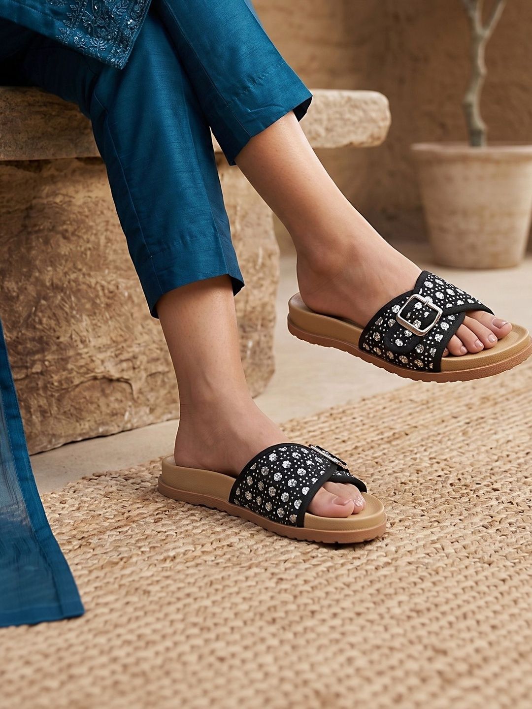 CORSICA Women Embellished Open Toe Flats