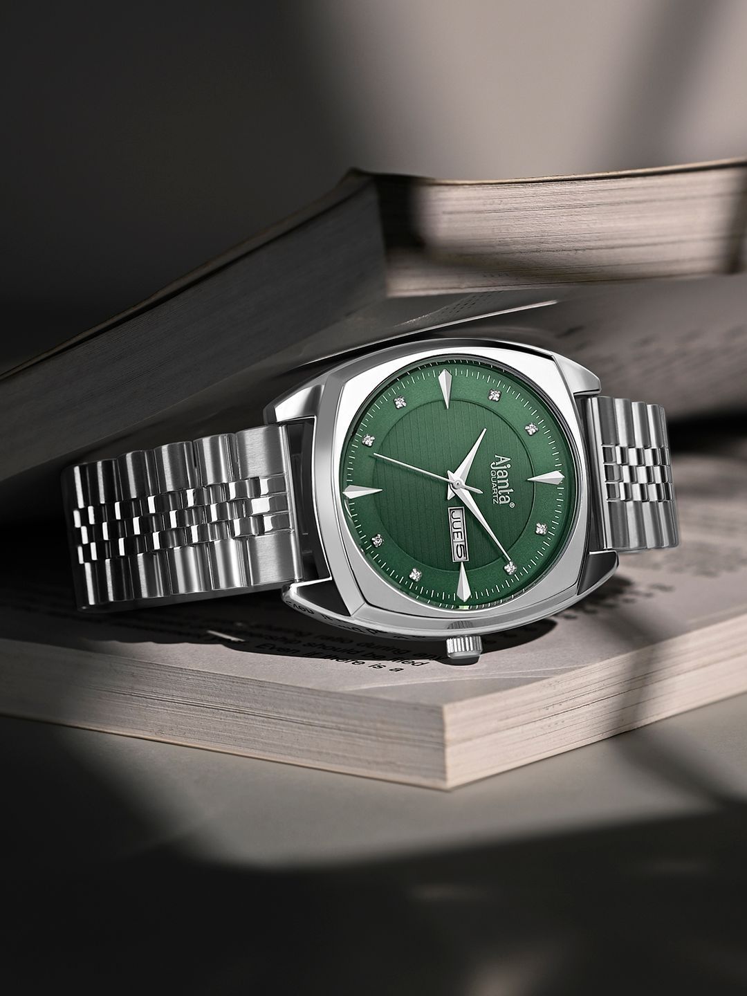 Ajanta Quartz Ajanta Quartz Men Dial & Bracelet Style Straps Analogue Multi Function Watch AWC132ESG 3