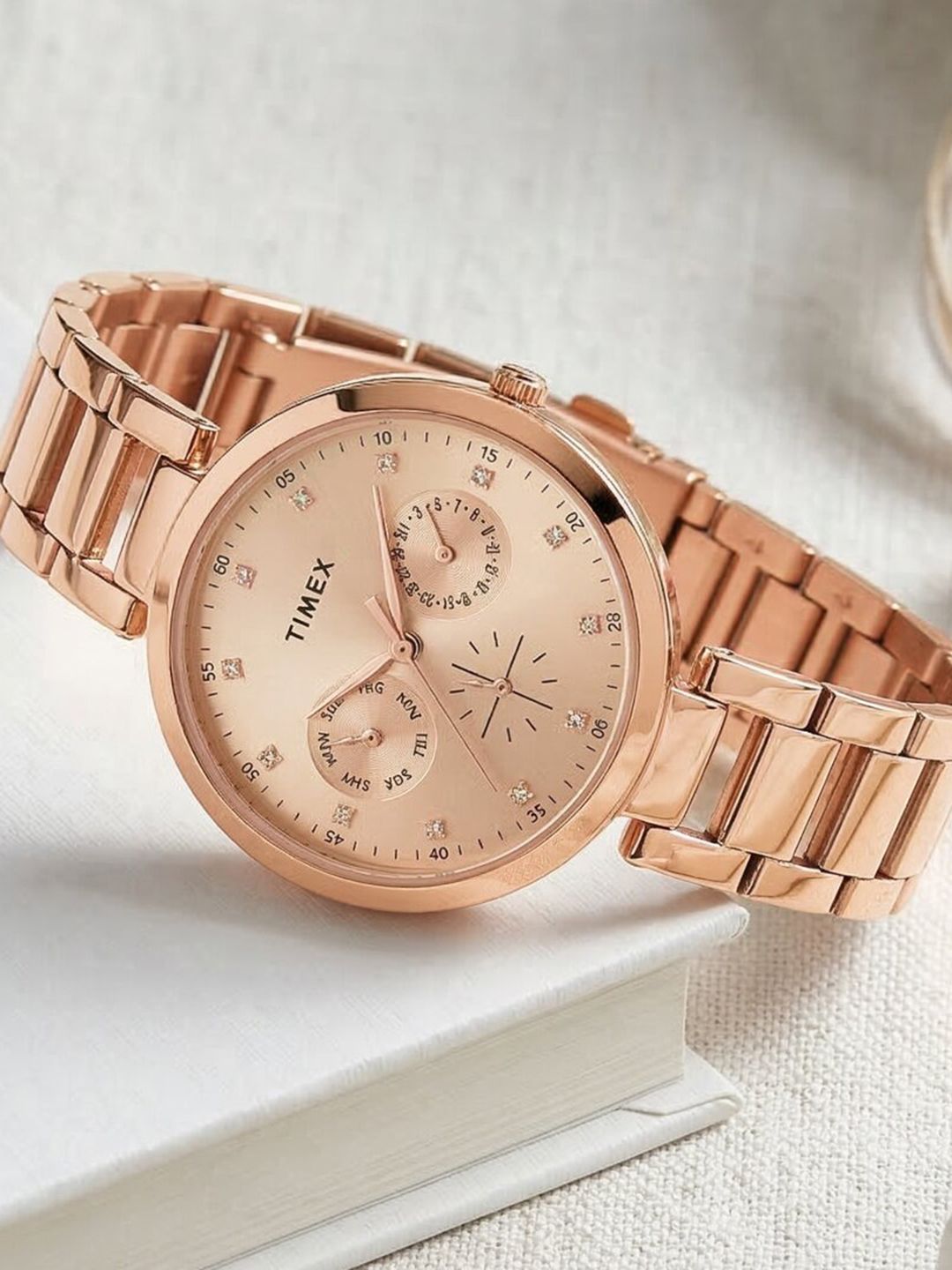 Buy Timex Round 21mm Rose Gold Dial Analog Women Watch - TW000X209