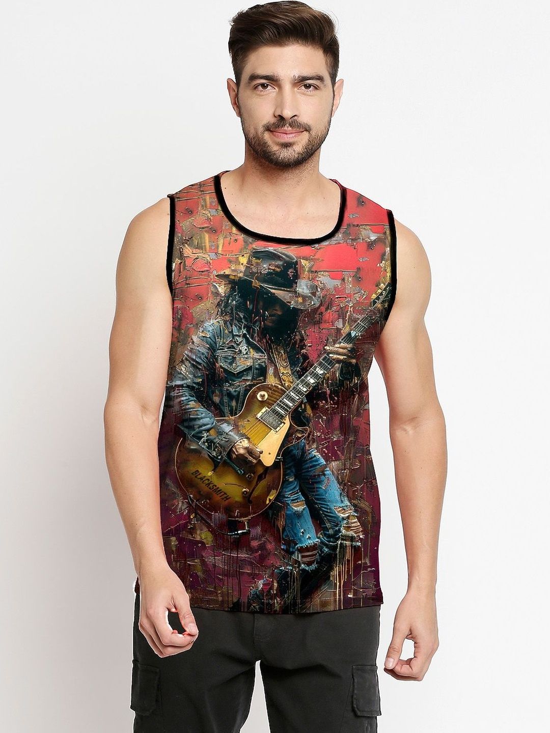 Blacksmith Printed Round Neck Tank Innerwear Vests
