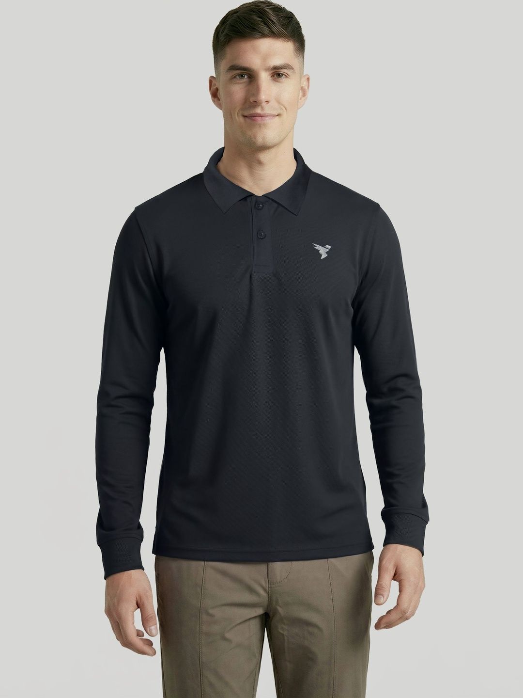 Technosport Men Brand Logo Polo Collar Slim Fit T-shirt