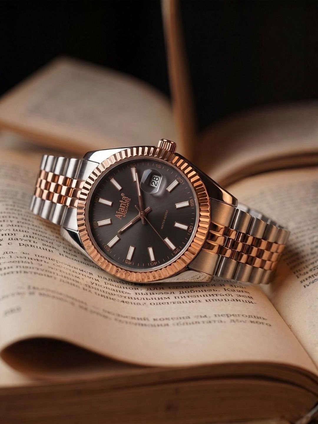 Ajanta Quartz Ajanta Quartz Men Dial & Bracelet Style Straps Analogue Watch AWCEXL101G 5