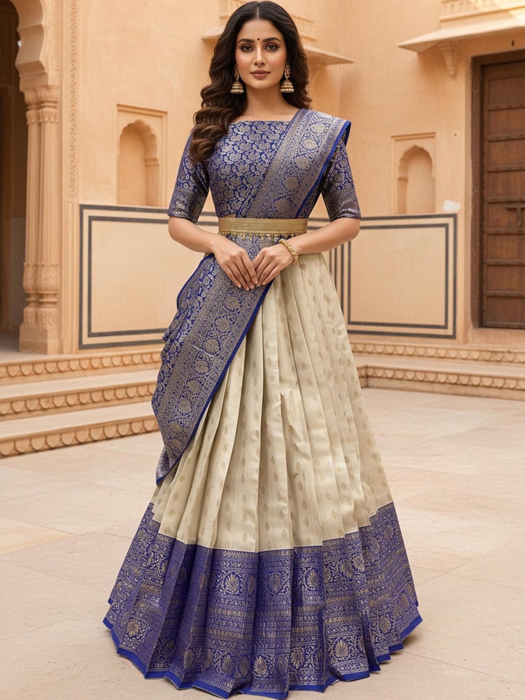 Mr Y Semi-Stitched Lehenga & Blouse With Dupatta