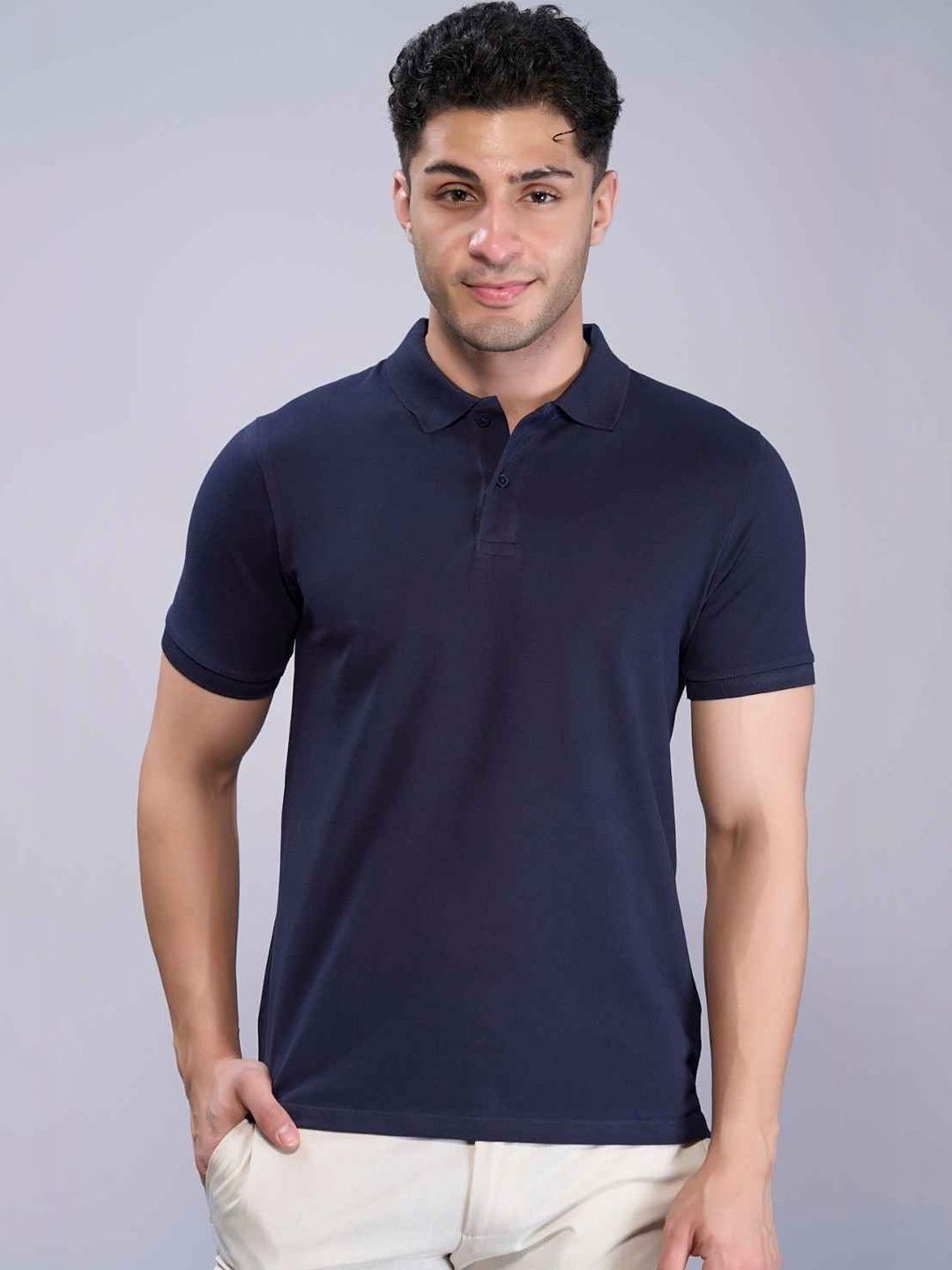 MAXZONE Men Polo Collar T-shirt