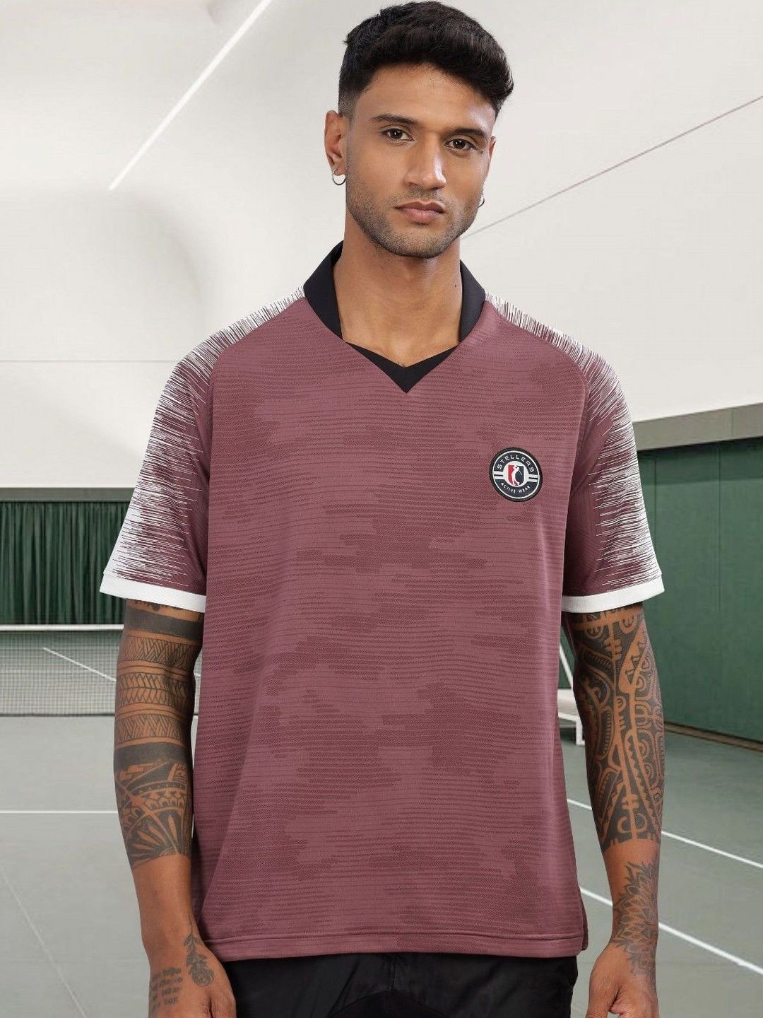 STELLERS Men Regular Fit Active Wear Polo Collared T-shirt