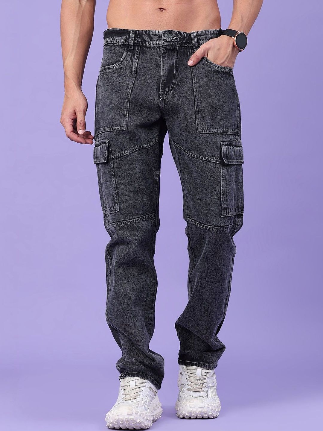 V-Mart Men Regular Fit Mid-Rise Light Fade Stretchable Jeans