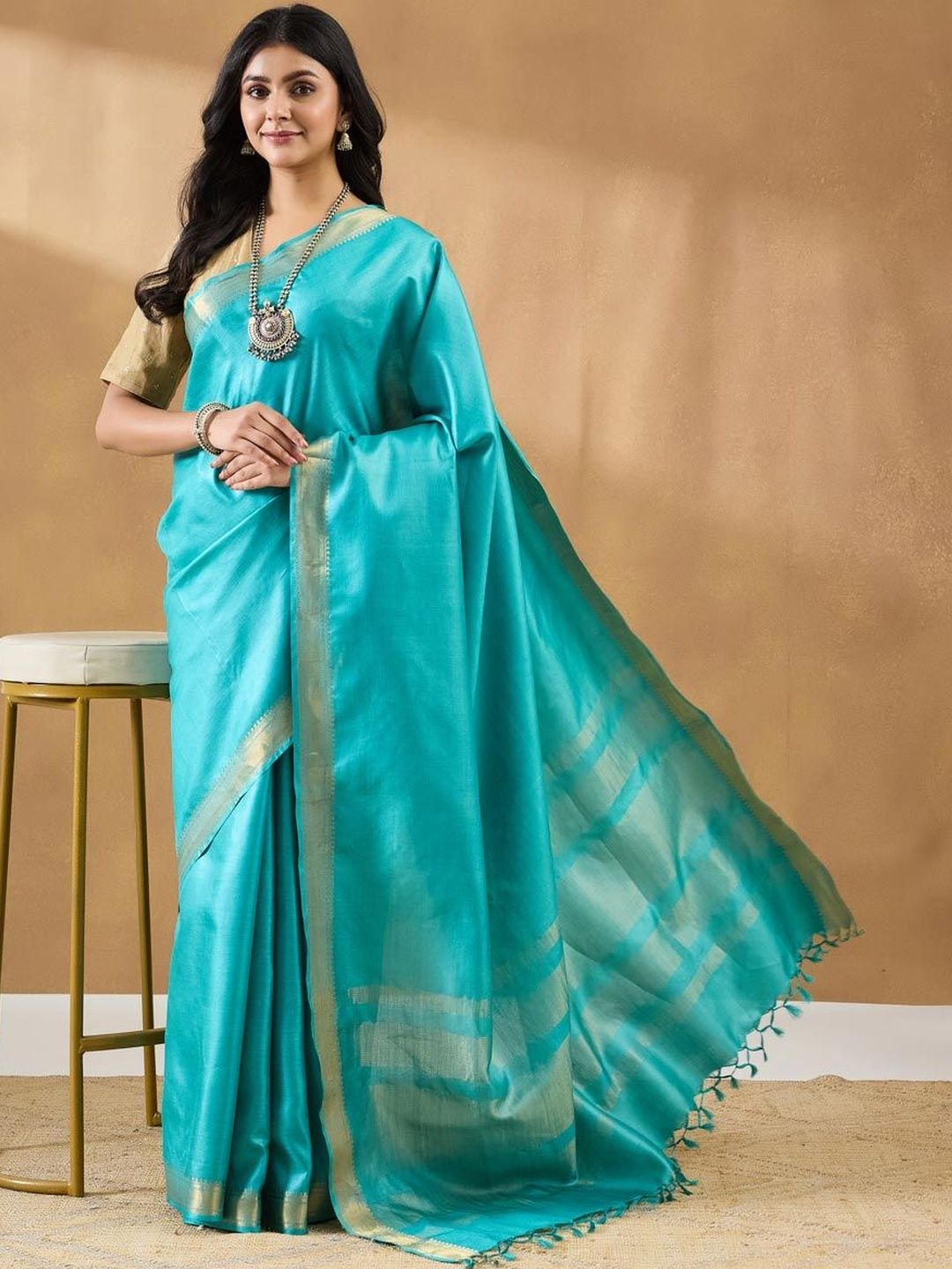 Fabindia Fabindia Woven Design Silk Blend Handloom Saree