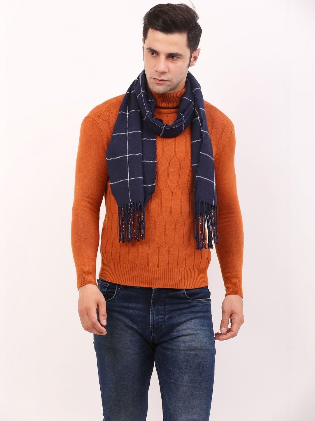 Cazzano Men Checked Scarf