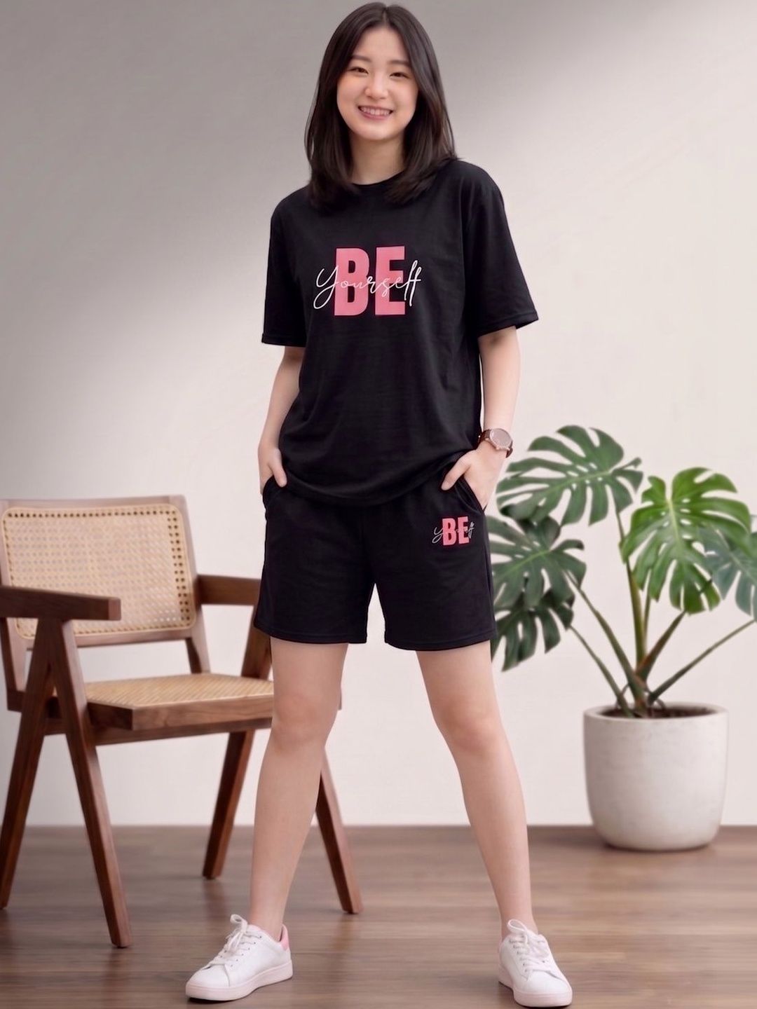 Keenuu Cotton Printed T-shirt with Shorts