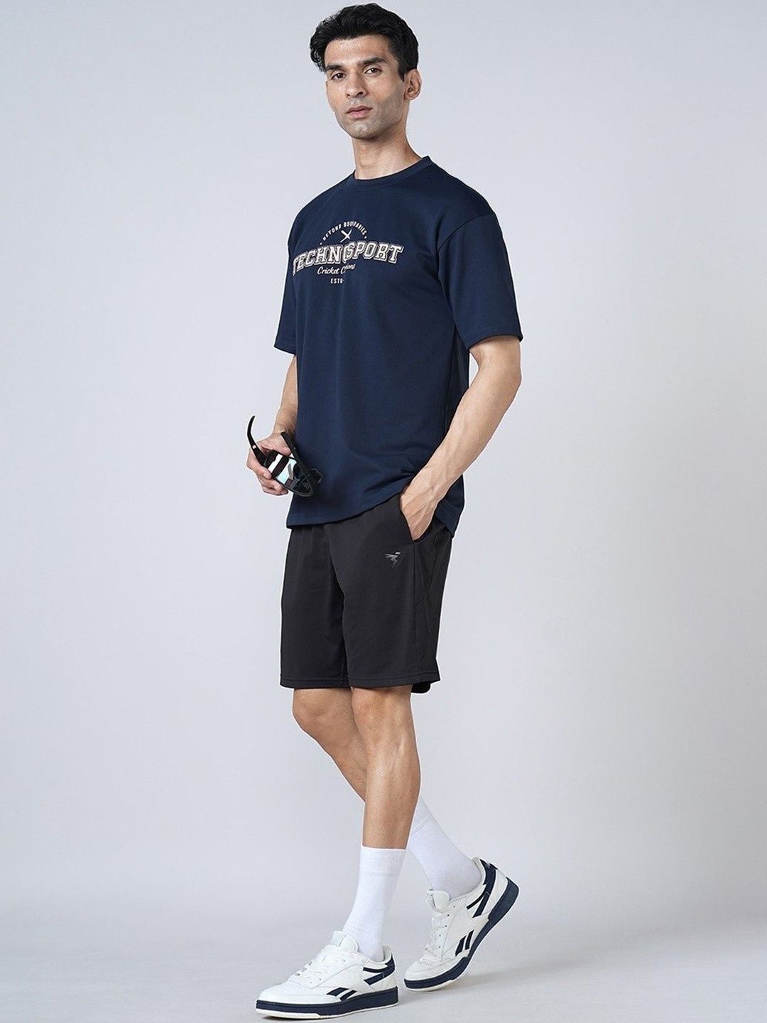 Technosport Men Typography Printed Slim Fit T-shirt