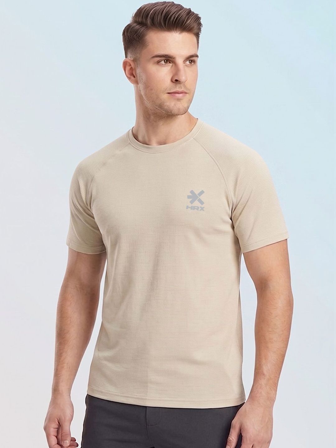 HRX by Hrithik Roshan Brand Logo Printed Round Neck T-shirt