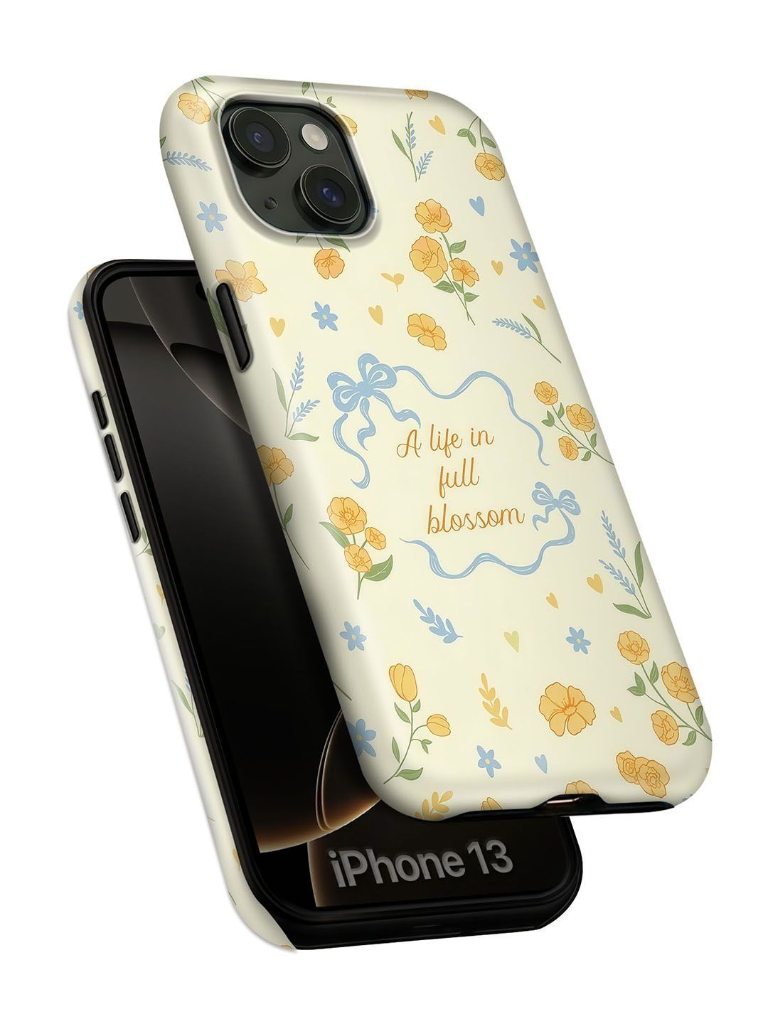 QRIOH Floral Printed iPhone 13 Back Case Mobile Accessories