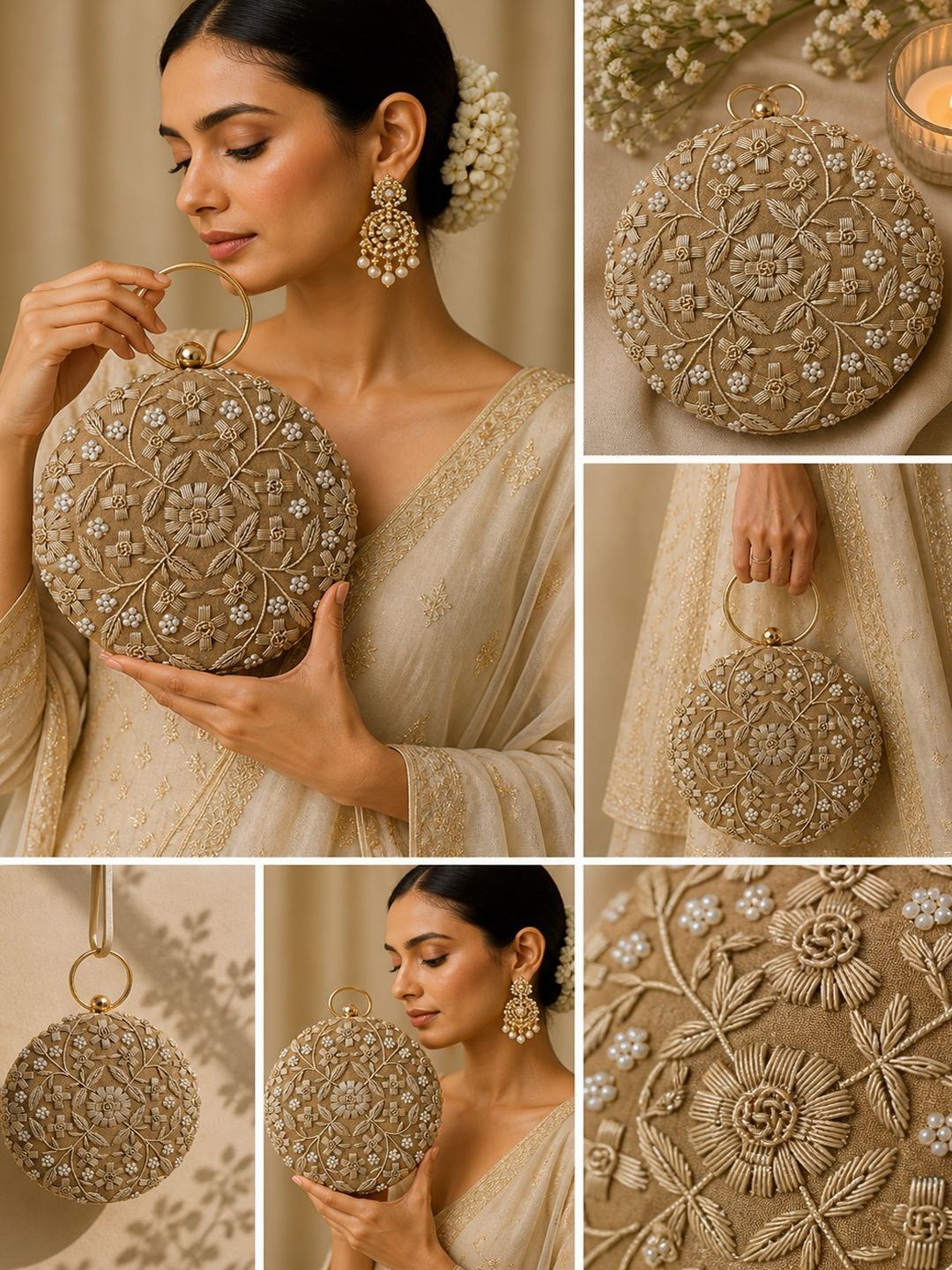MaFs MaFs Embroidered Box Clutch