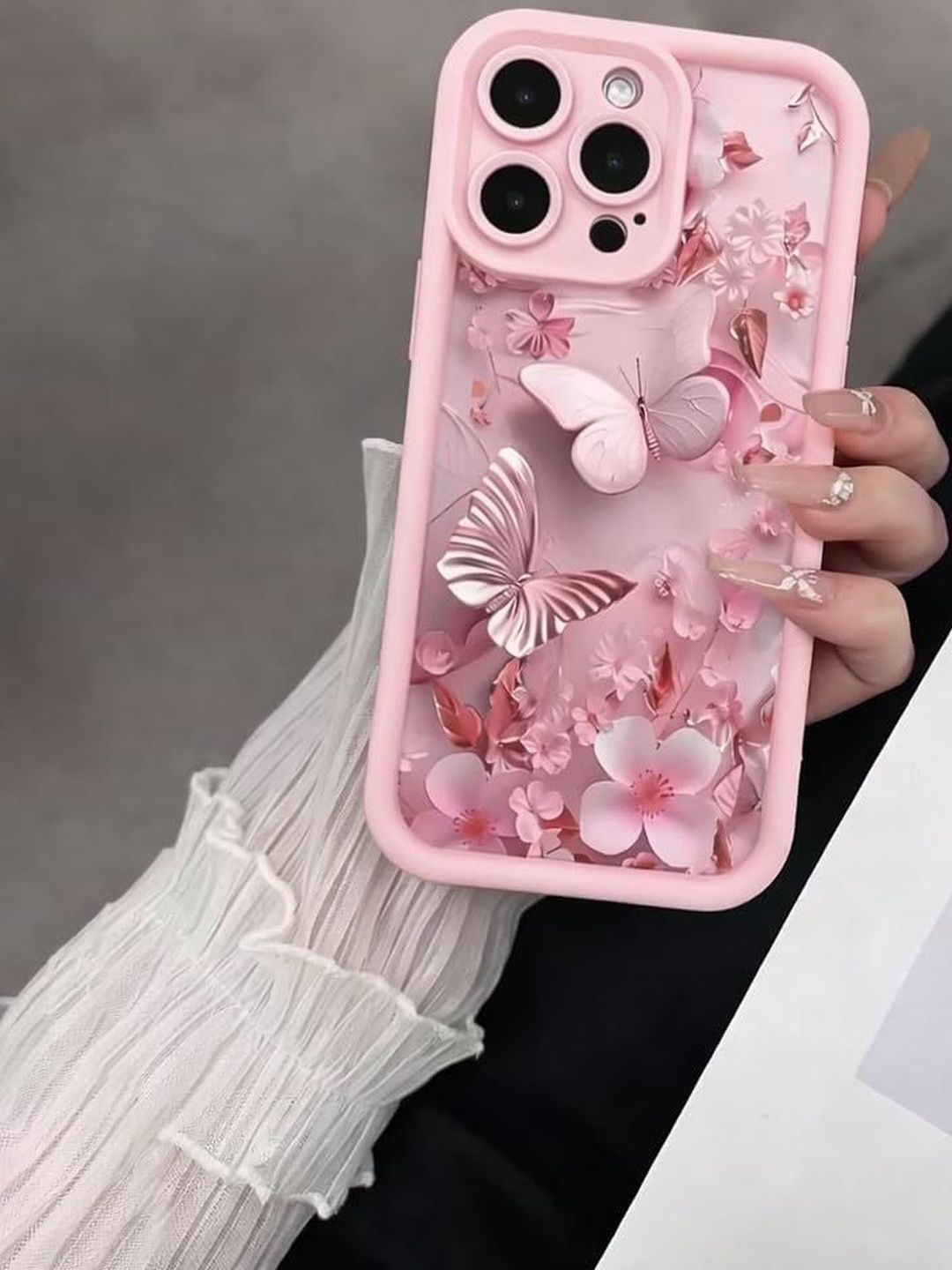 COVERLY Floral Printed iPhone 16 Pro Max Back Case Mobile Accessories