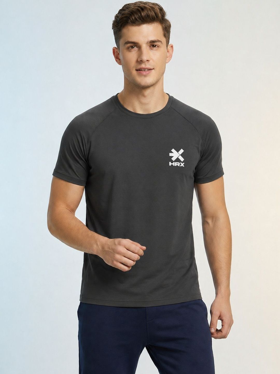HRX by Hrithik Roshan Brand Logo Printed Round Neck T-shirt