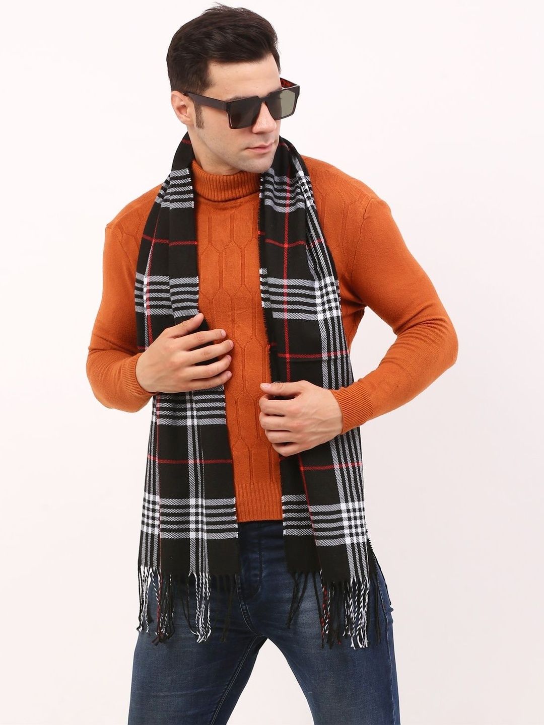 Cazzano Men Checked Scarf