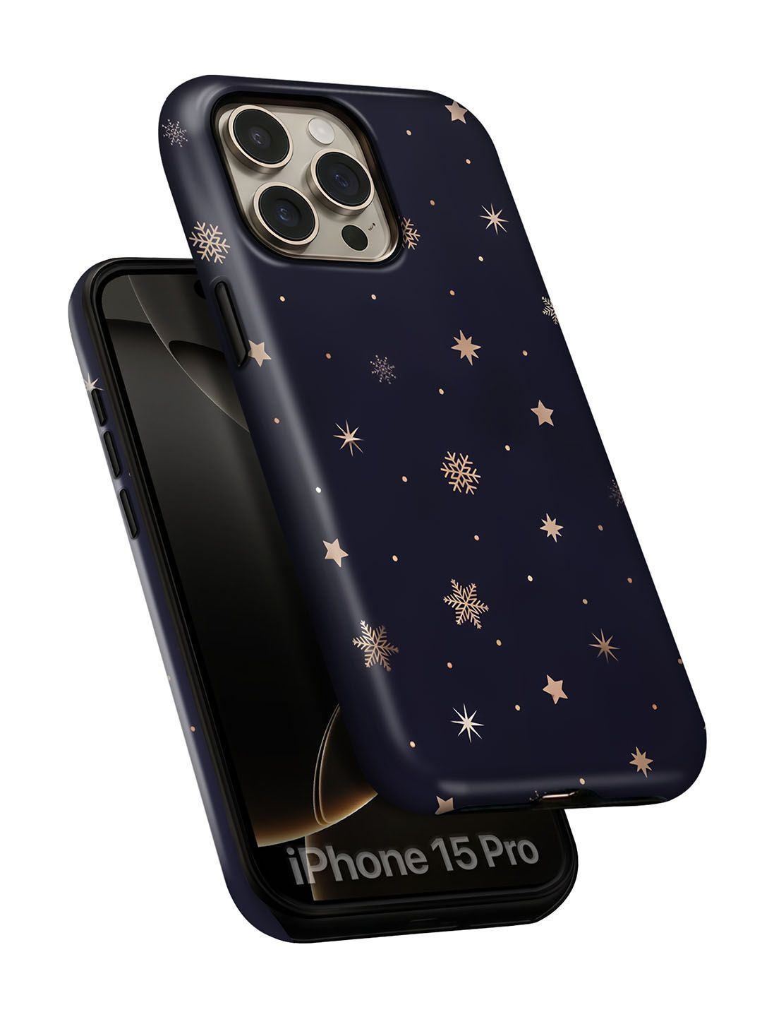 QRIOH Geometric Printed iPhone 15 Pro Back Case Mobile Accessories