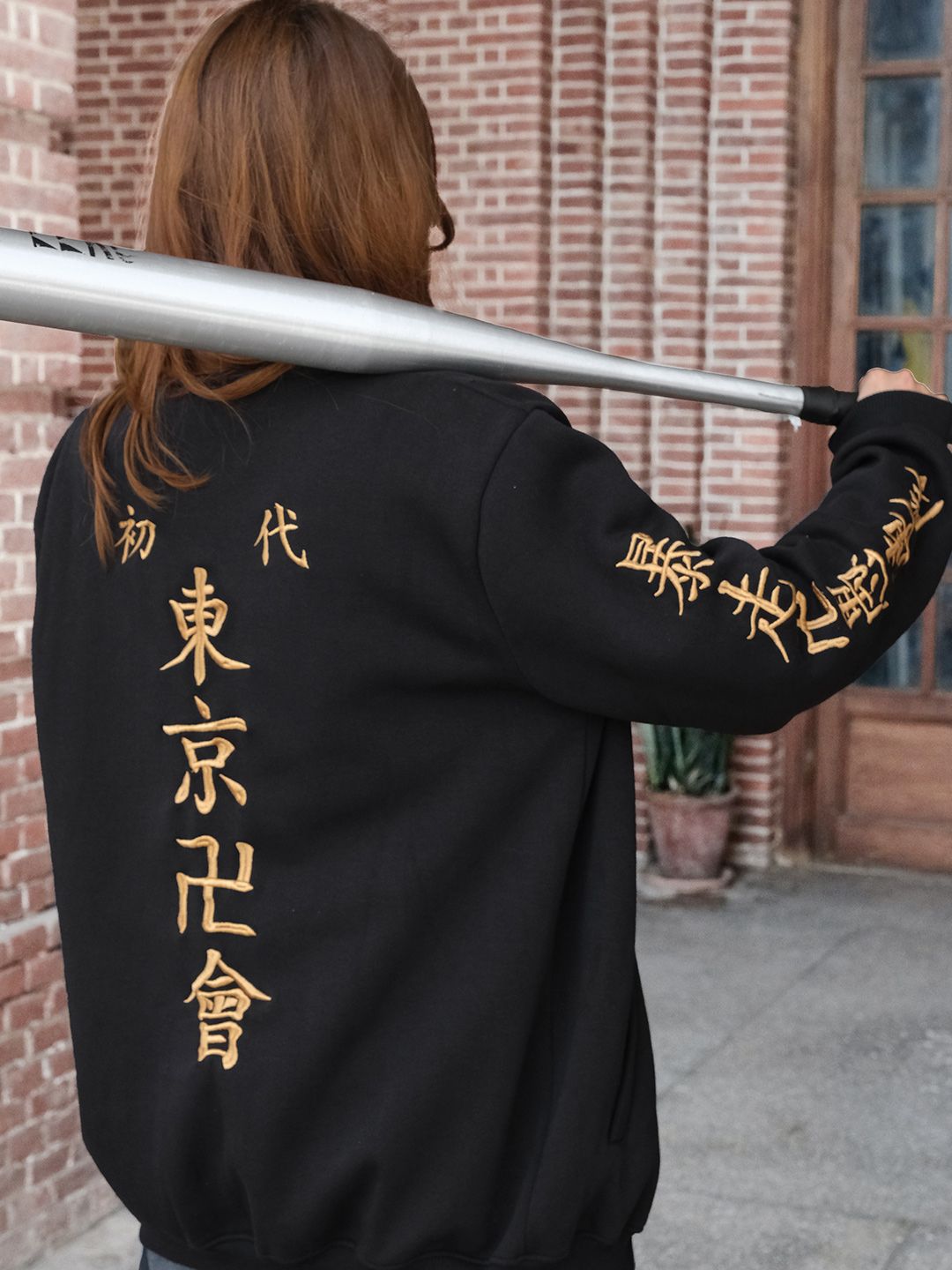 COMICSENSE Unisex Black & Yellow Anime Embroidered Tokyo Revengers Bomber Jacket