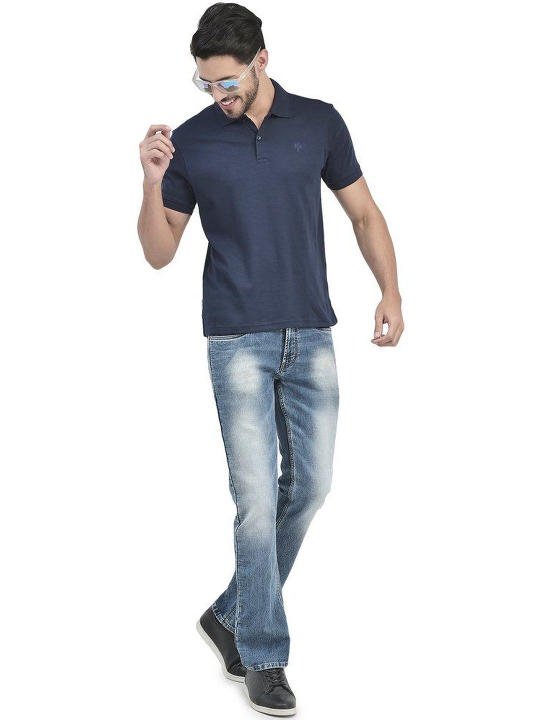 Woodland Men Brand Logo Polo Collar T-shirt