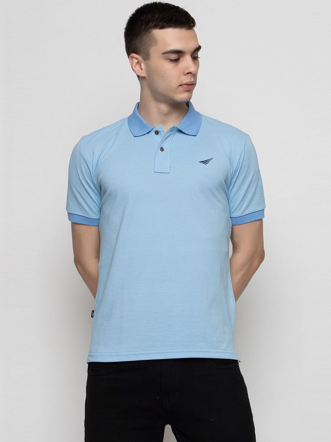 Oakmans Men Brand Logo Polo Collar Pockets T-shirt