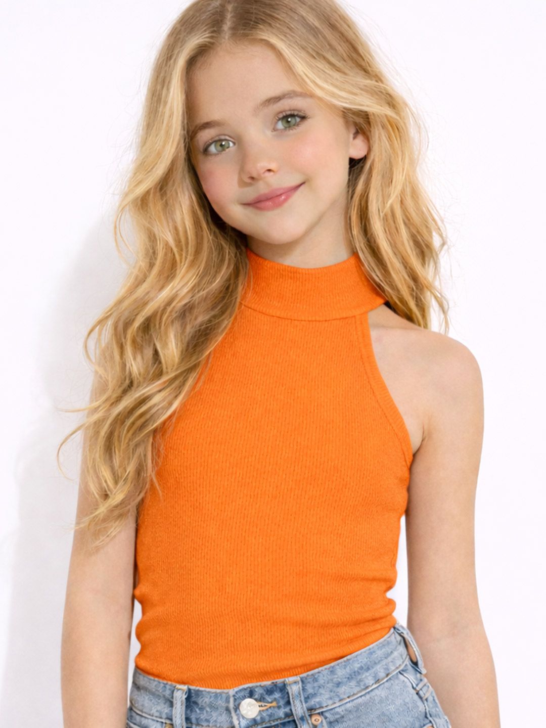 Ninas Printed Cotton High Neck Regular Tops