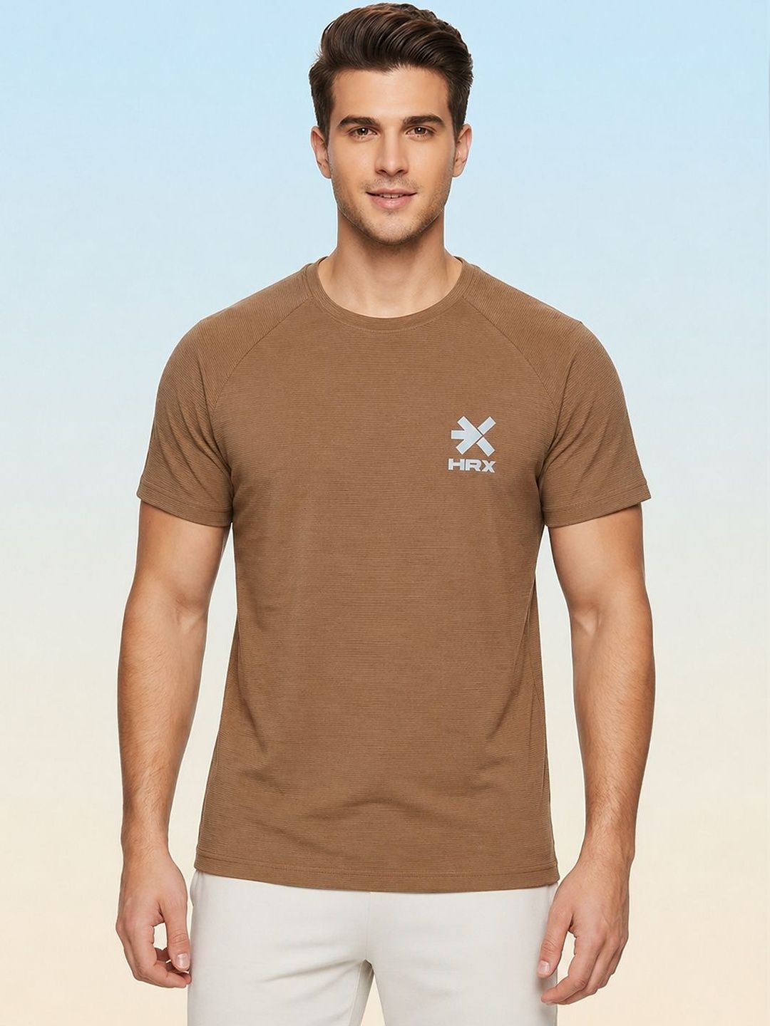 HRX by Hrithik Roshan Brand Logo Printed Round Neck T-shirt