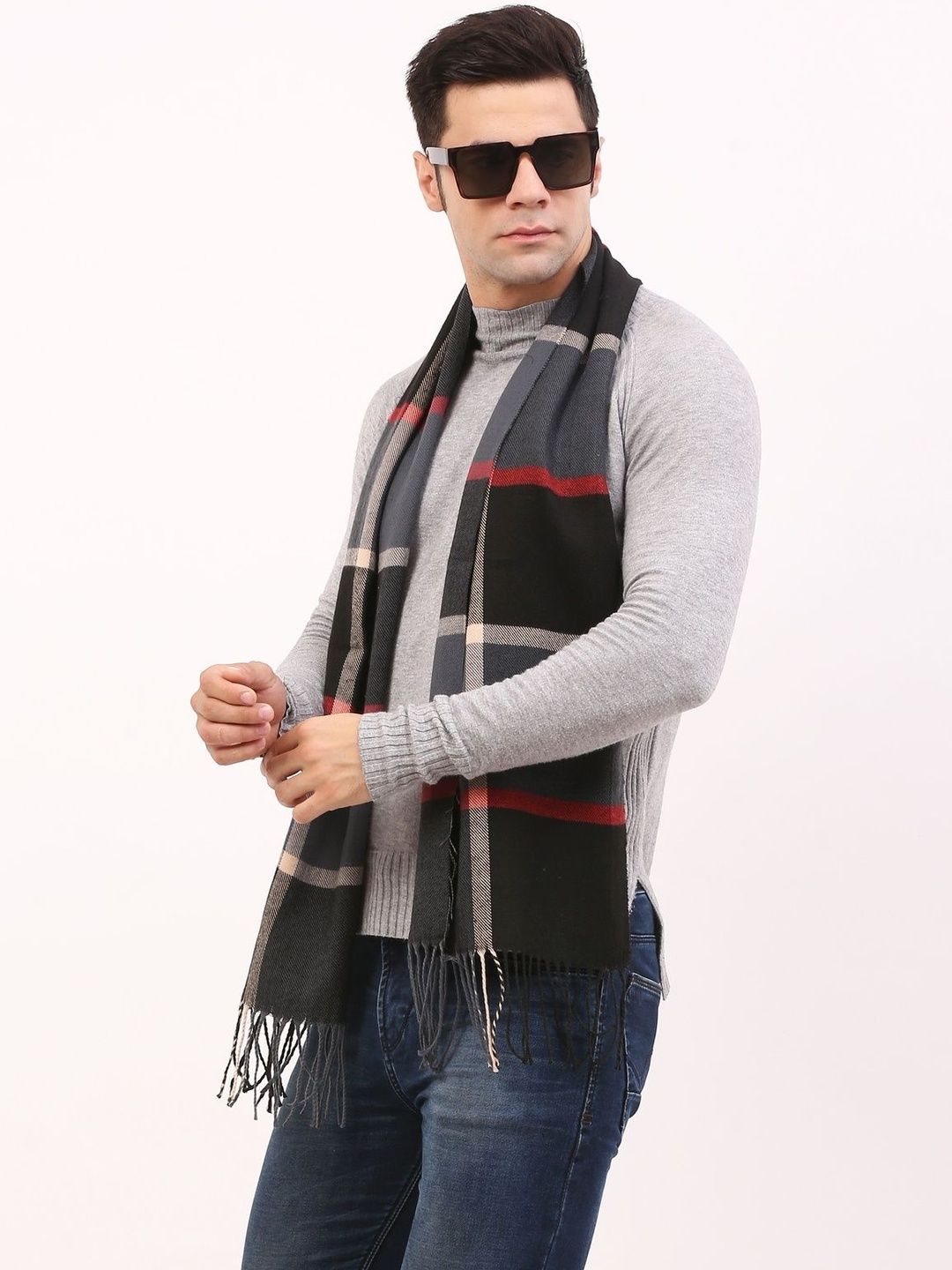 Cazzano Men Checked Scarf