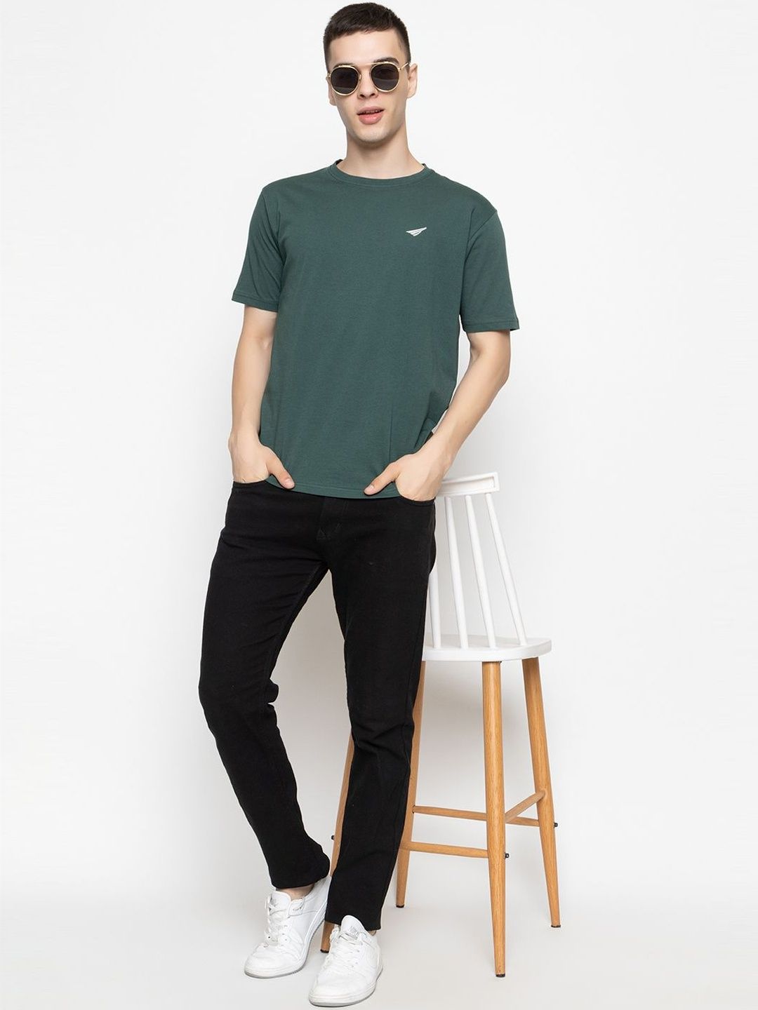 Oakmans Men Brand Logo Printed T-shirt