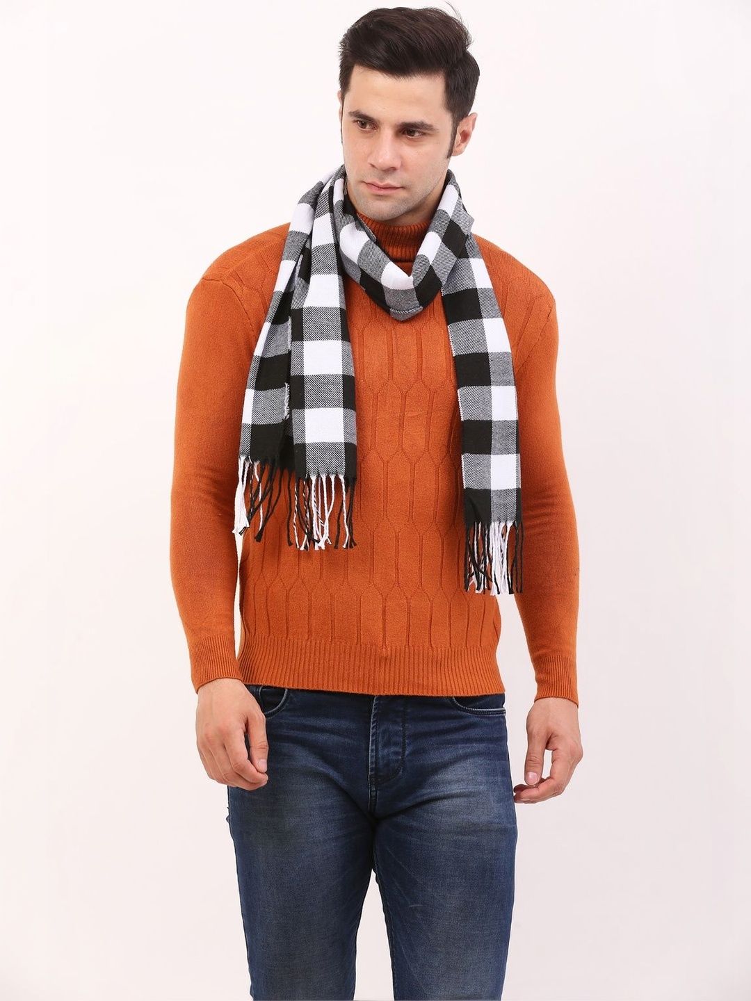 Cazzano Men Checked Scarf