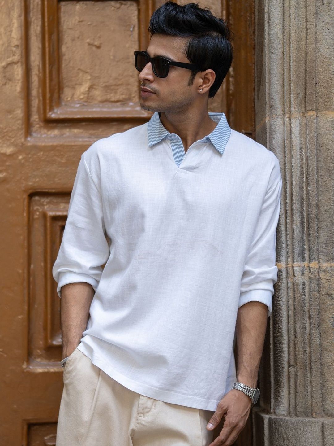 Powerlook Spread Collar Cotton Boxy Casual Shirt