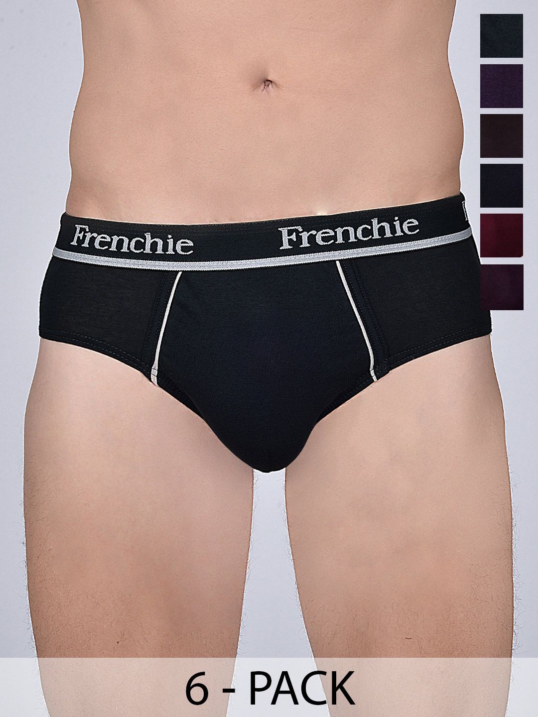 FRENCHIE Men Pack Of 2 Assorted Mid-Rise Pure Cotton Briefs FR-MI-BF-PRO-10P-80-PO2