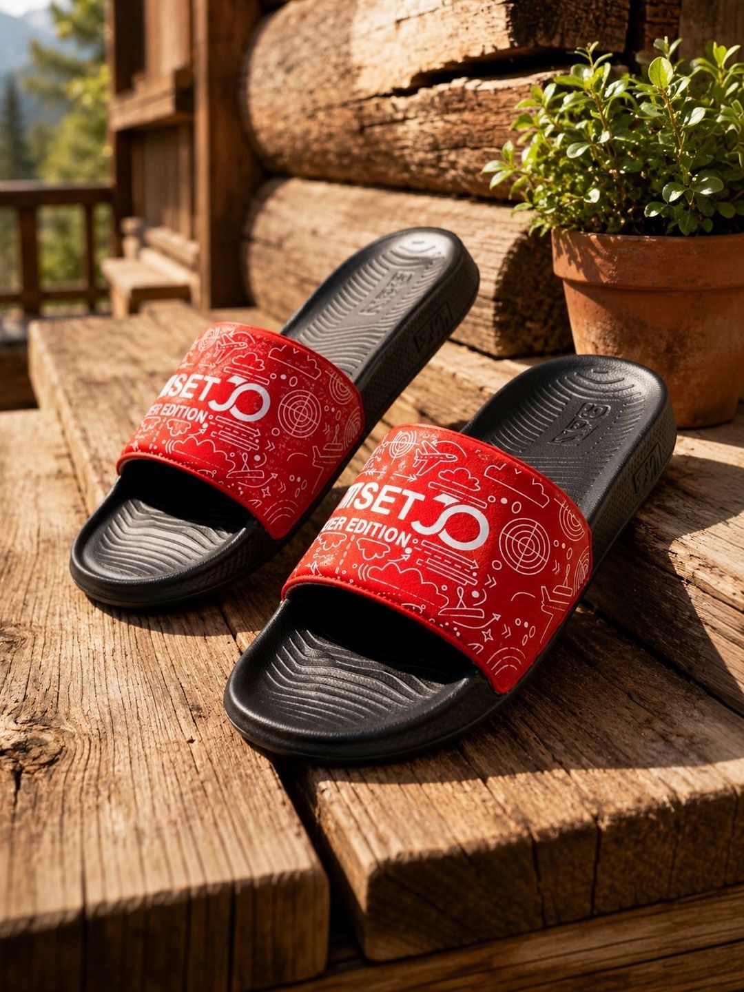 JOOTIYAPA Men Printed Sliders